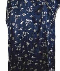 Rochie Feng Shui bleumarin, din matase