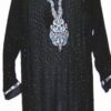 Rochie neagra din panza topita