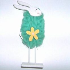 Iepurele Fericirii din lemn si lana