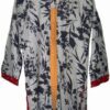 Rochie gri cu imprimeu negru si model
