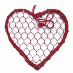 Inimioara rosie din metal, vintage