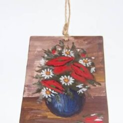 Minitablou din ceramica cu margarete si maci