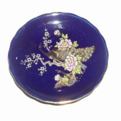 Farfuriuta din cobalt cu bujorii fericirii si pauni