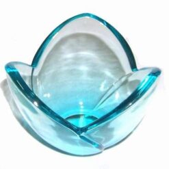 Suport de lumanare din sticla in forma de lotus