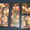 Set de 4 tablouri Feng Shui cu flori de cires
