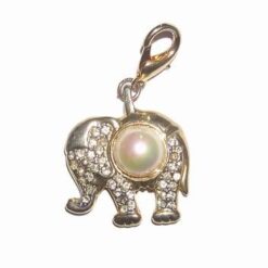 Pandantiv cu elefant si perla pentru noroc de urmas