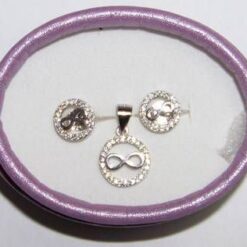 Set din argint 925 cu cifra 8 si zirconi