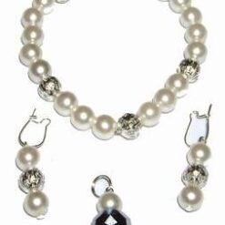 Set Feng Shui cu perlute si cristale argintii pentru succes