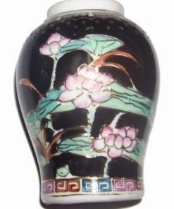 Vaza Feng Shui din portelan cu lotus si simbolul sanatatii