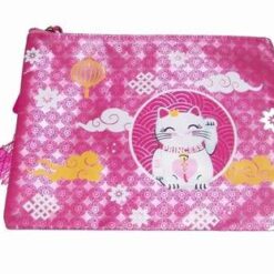 Portofel Feng Shui cu nodul mistic si pisica maneko nekki