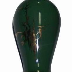 Mini vaza Feng Shui din portelan cu bambus auriu