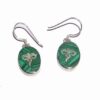 Cercei din argint tibetan cu malachit si ochii lui buddha