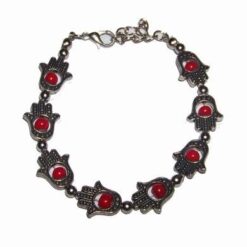 Bratara cu palma lui fatima si coral din metal de calitate