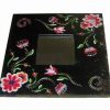 Oglinda Feng Shui cu flori de camp pictate - neagra