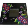 Oglinda Feng Shui cu flori de camp pictate - neagra