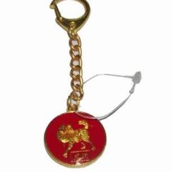 Breloc Feng Shui din metal pentru zodia Caine cu Yin-Yang