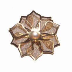 Brosa aurie cu floarea norocului de bani