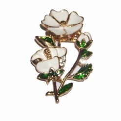 Brosa aurie cu floarea norocului de bani