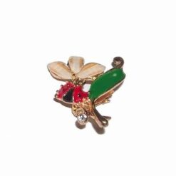 Brosa aurie cu gargarita si floarea norocului