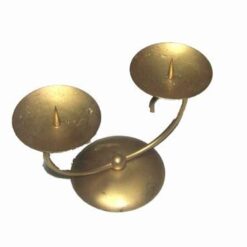 Suport din metal vintage pentru 2 lumanari