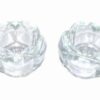 Set de 2 suporti de lumanari din sticla in forma de lotus