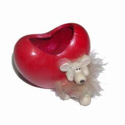 Vaza in forma de inimioara cu sobolanul dragostei
