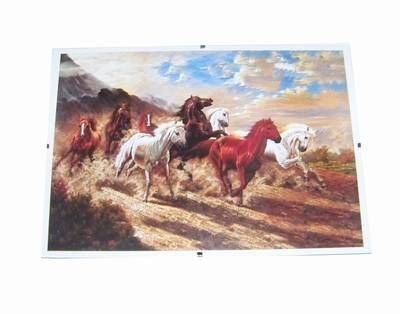 Cei 8 cai in alergare - tablou