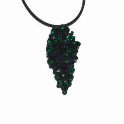 Pandantiv cu cristale magice verzi pe siret cu argint