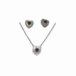 Set Feng Shui placat cu rodiu cu inimioare negre