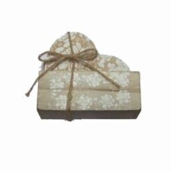 Set de 4 inimioare cu suport din lemn