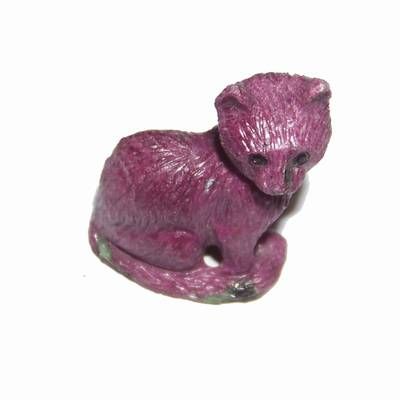Pisica norocului absolut din cristal natural de ruby-zoizit