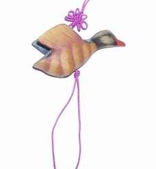 Pasarea dorintei din lemn cu nodul mistic mov