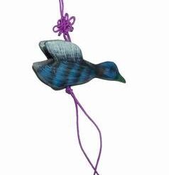 Pasarea dorintei din lemn cu nodul mistic mov