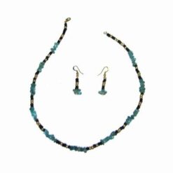 Set acvamarin si turmalina placat cu aur