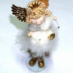 Ingeras diafan cu pene si inimioara pentru protectie divina