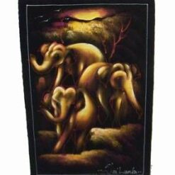 Stampa din catifea cu familie de elefanti