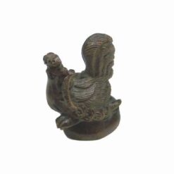 Cocos din lemn, cu sirag de bani - vintage