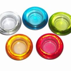 Set de 5 suporti din sticla pentru lumanare