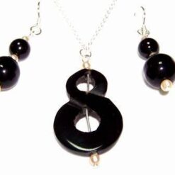 Set de bijuterii din sidef, onix si argint