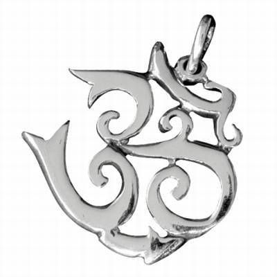 Simbolul Om/Tao din argint rodiat - unisex