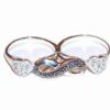 Inel dubu din argint cu marcasite