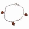 Bratara din argint cu 3 sfere de Rudraksha