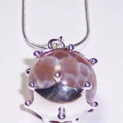 Pandantiv din argint si agat pe lantisor din argint