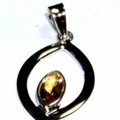 Pandantiv din argint si cristal de citrin