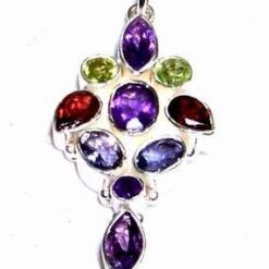 Pandantiv din argint pentru noroc, cu cristale mixte