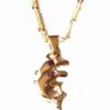 Talisman cu delfinii dragostei, placat cu aur, pe lantisor