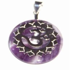 Pandantiv din ametist cu chakra Sahasrara din argint