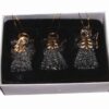 Set de 3 ingerasi din cristal cu bradut auriu