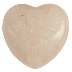 Inima din cuart roz cu inger gravat - pandantiv