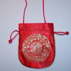 Gentuta-portofel rosie, cu simbolul logevitatii auriu